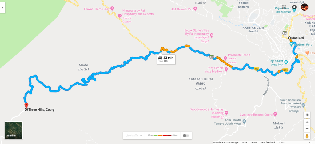 Bangalore to Coorg: How to get to 3 Hills
